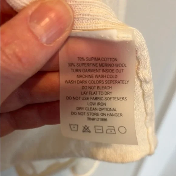 Title Nine Cream Open Front Lightweight Cotton Cardigan with Shawl Collar - Picture 5 of 8